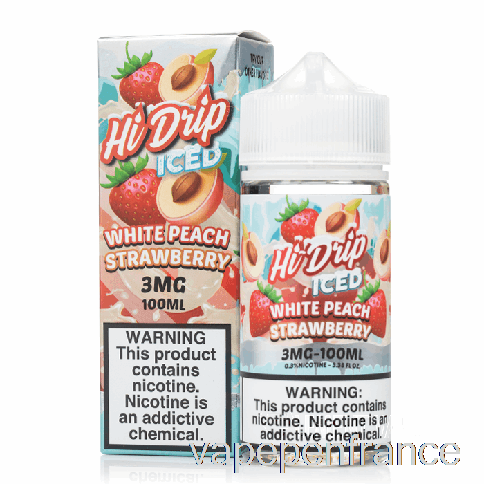 Fraise Pêche Blanche Glacée - Hi-drip - 100 Ml 0 Mg Stylo Vape